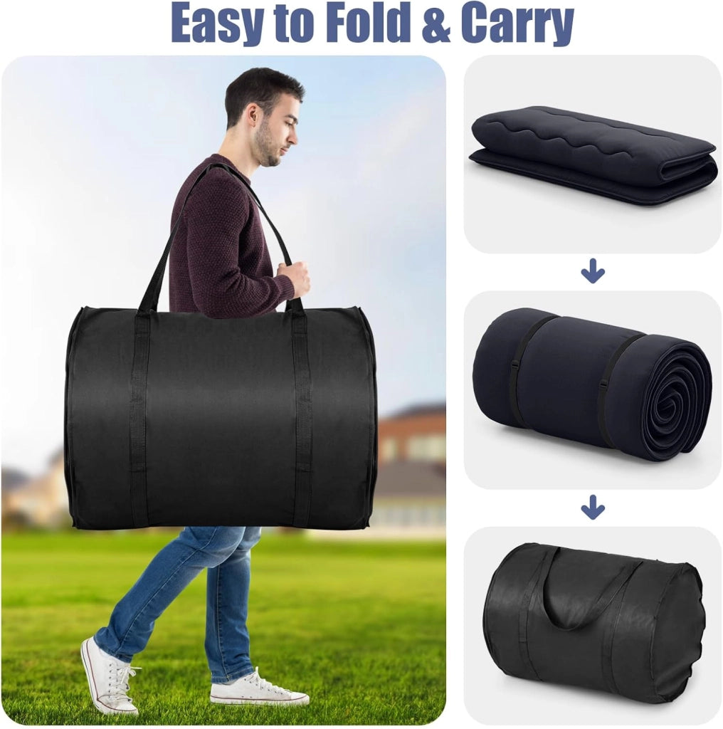 Materasso da pavimento 140x200 cm, materasso futon giapponese, tatami pieghevole e portatile, materasso richiudibile con borsa e rivestimento rimovibile, materasso per dormire e supporto per