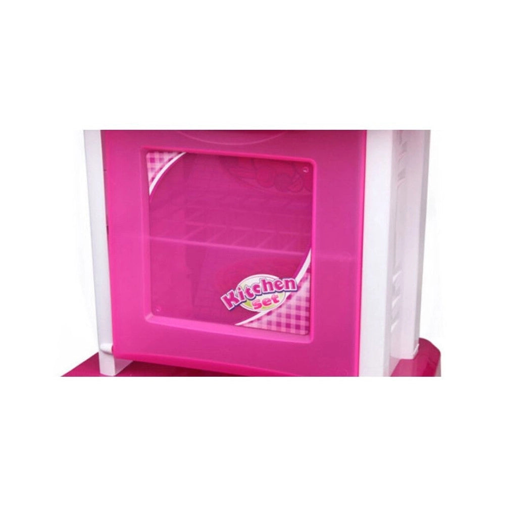 Trade Shop - Cucina Giocattolo Bambini Richiudibile In Trolley Fornello Luci Suoni Accessori Azzurro -