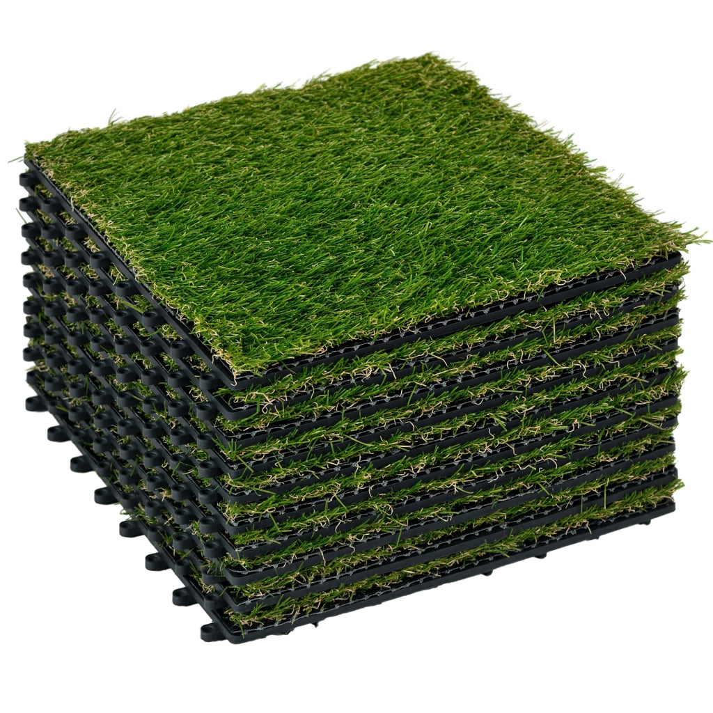 Tappeto erboso sintetico ¨C zephmum ¨C 10 pezzi 30x30 cm spessore 3 cm colore verde