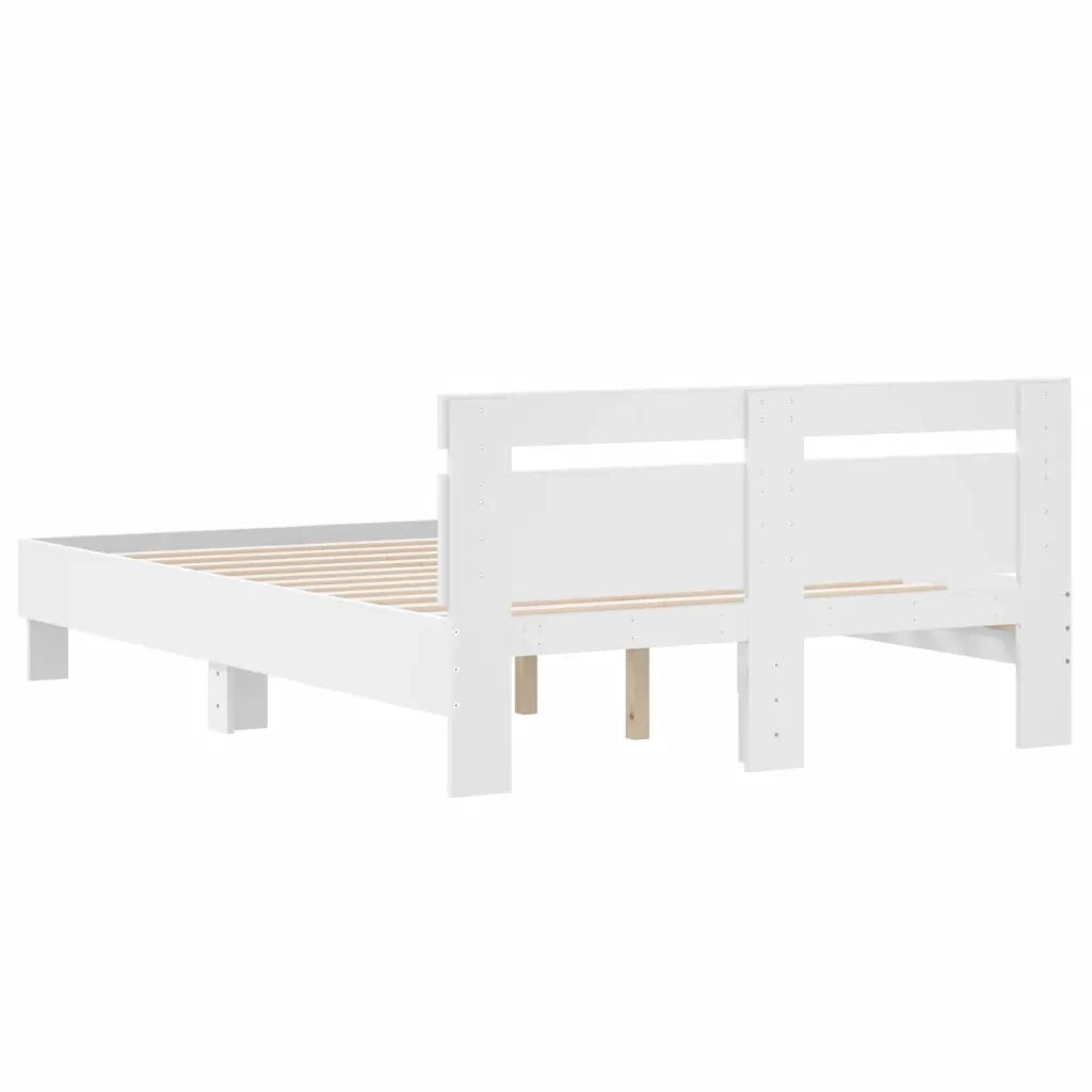 Giroletto con Testiera Bianco 120x190 cm in Legno Multistrato