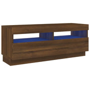 Mobile TV multimediale scaffale TV credenza mobile TV per sala da pranzo soggiorno camera da letto con luci LED rovere 100 x 35 x 40 cm marrone 02_0026664