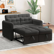 DIVANO LETTO 3-IN-1 142x85x83 cm Grigio in Cotone e Lino