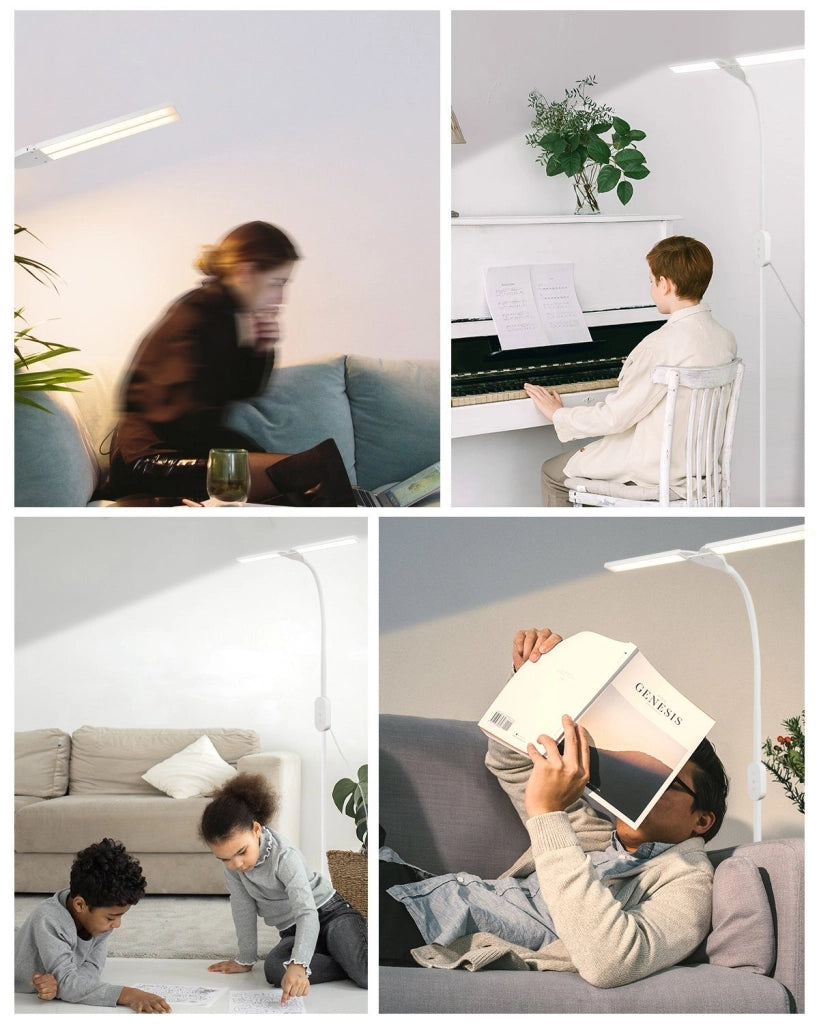 ZMH Lampada da Terra a LED Dimmabile Luce di Lettura LED 9W Timer Memoria Tocco Regolabile