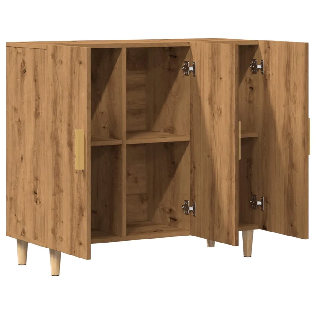 Buffet credenza cassettiera armadio mobile contenitore organizer per cucina soggiorno salotto fatto a mano 90 x 34 x 80 cm legno ingegnerizzato marrone 02_0030824