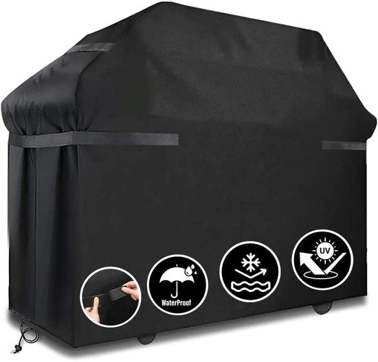 Funda grill per barbecue, impermeabile, tessuto 210D Oxford, chiusura con cerniere velcro, impermeabile, impermeabile, traspirante