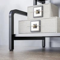 Scaffale da 3 Ripiani, Design Industriale, in Metallo, Struttura in Acciaio, 55 x 40 x 77 cm, Nero