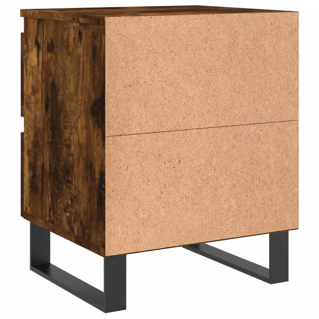 Comodino | Armadio da Notte | Mobiletto da notte Rovere Fumo 40x35x50 cm in Legno Multistrato