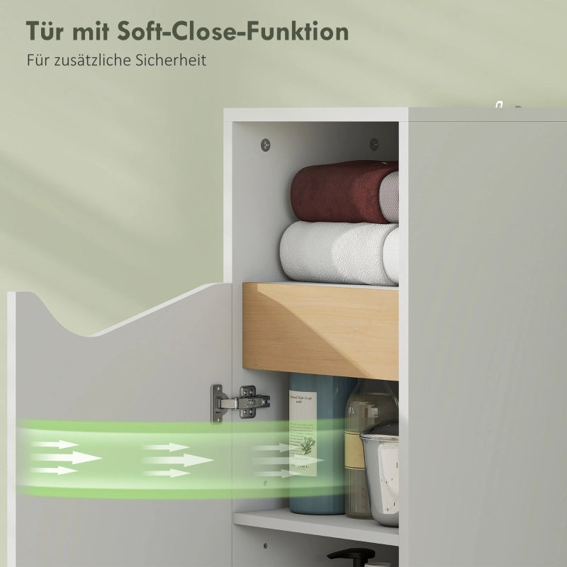 ARMADIO BAGNO SOTTILE CON VANO APERTO E RIPIANI REGOLABILI 30 x 30 x 71,5 cm BIANCO
