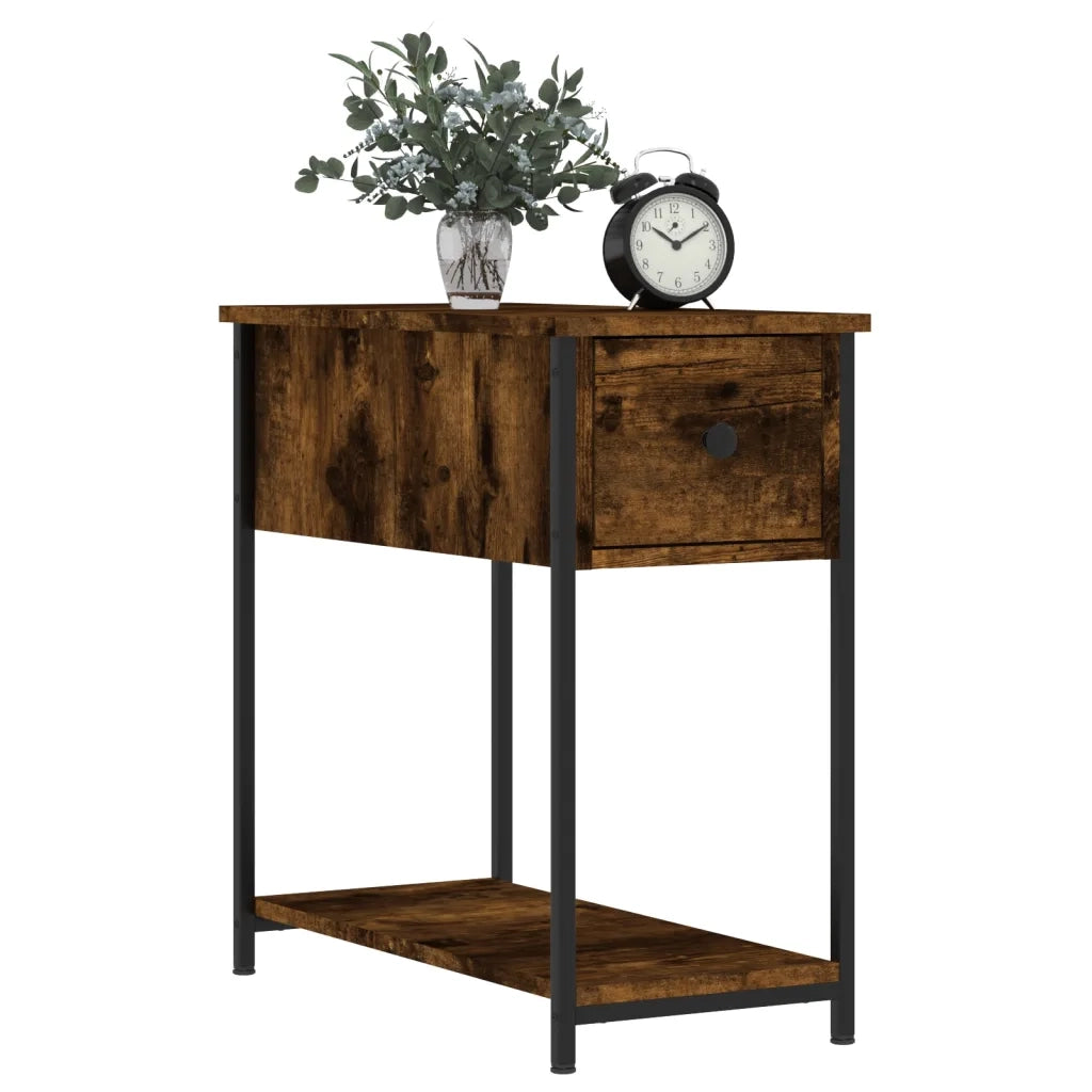 Set di 2 Comodini | Armadio da Notte | Mobiletto da notte Rovere Fumo 30x60x60 cm in Legno Multistrato