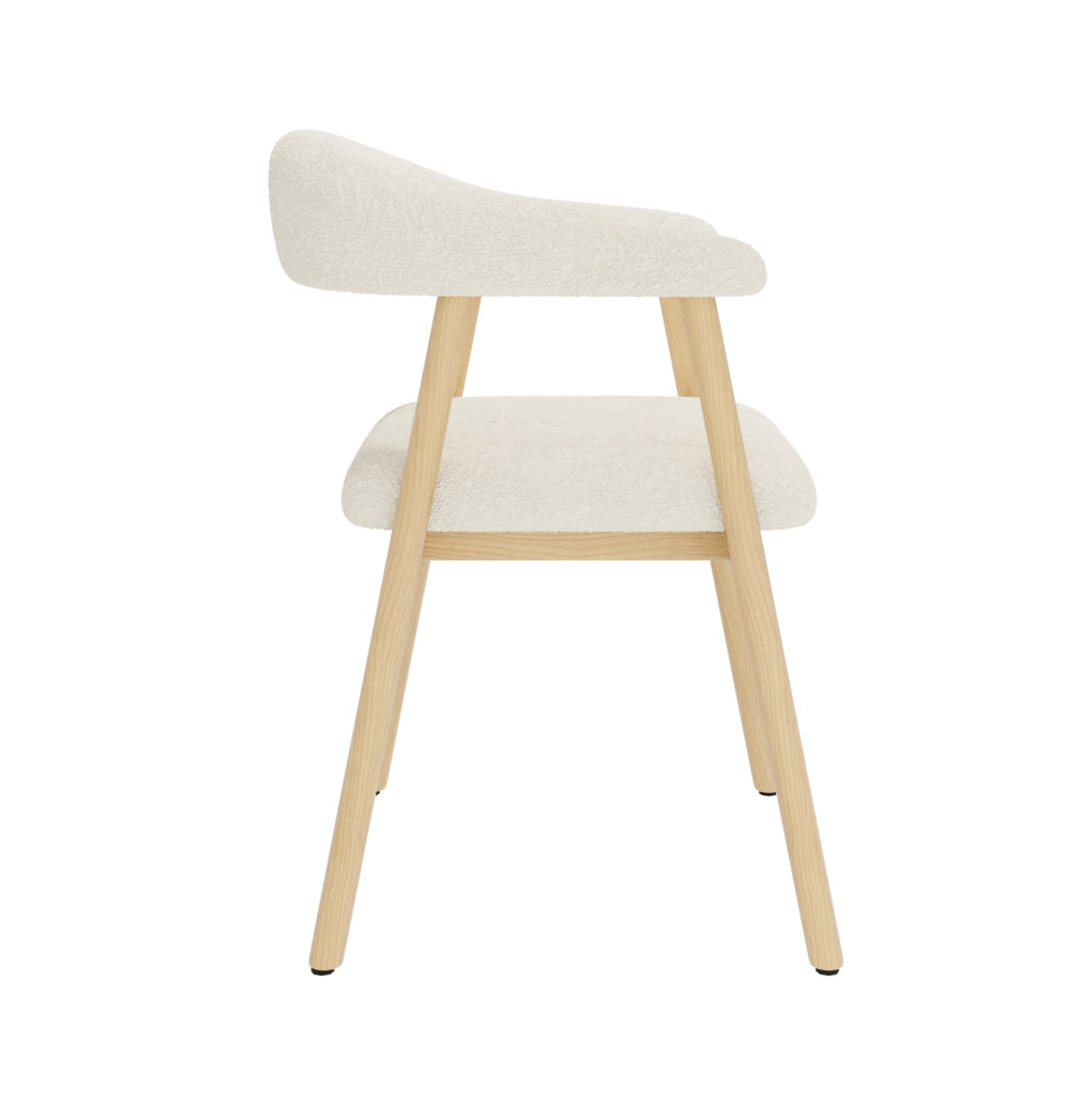 Set di 6 sedie da pranzo 60.5x57x79.5 cm con schienale ergonomico C e braccioli in legno naturale