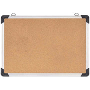 Bacheca in Sughero Quadrata con Cornice Alluminio da Parete 90x60x1.8 cm