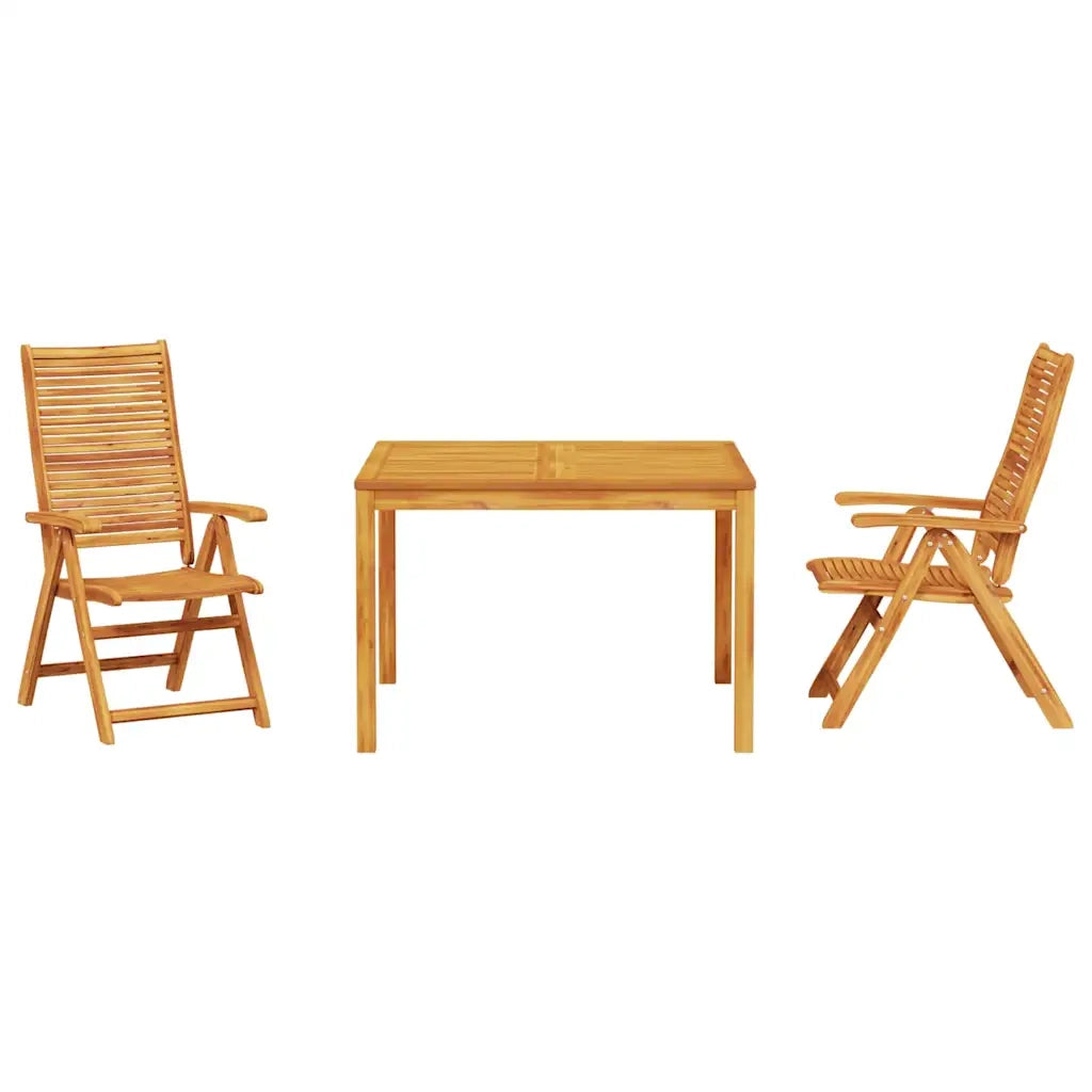 vidaXL Set da Pranzo per Giardino 3 pcs Marrone