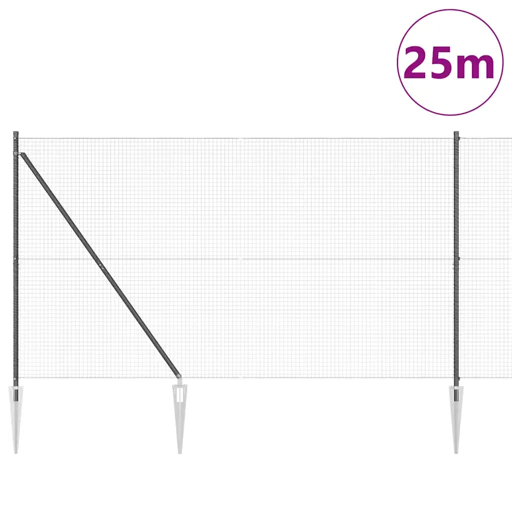 Palo della recinzione Grigio 25 x 1,5 m (25 x 25 mm rete)