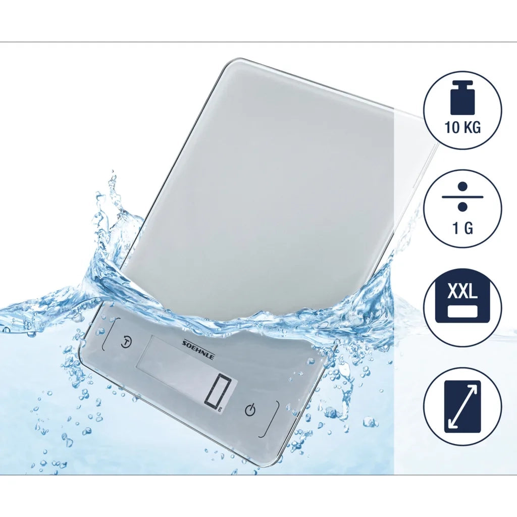 Soehnle Bilancia Digitale da Cucina Page Aqua Proof 10 kg Argento 444123