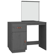 Toeletta tavolo da trucco di design mobili per camera da letto 95 x 50 x 134 cm legno di pino massiccio grigio 02_0006385
