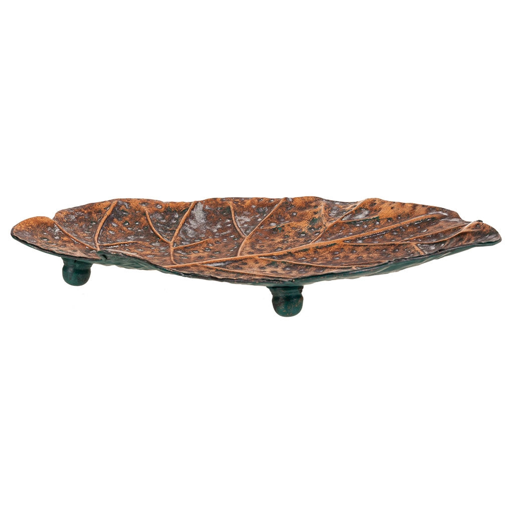 Foglia decoro dorato 37x31x5h