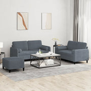 Set di Divani 3 pz con Cuscini Grigio Scuro in Velluto 3202005