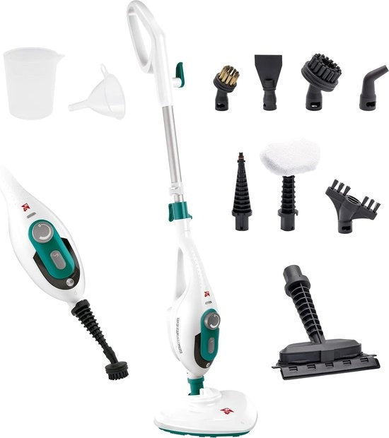 Multifunzione a vapore Di4 Steamclean 10 in 1 - pulizia profonda - 1500W - elimina il 99,9% di virus e batteri - pulizia senza detergenti - bianca Macchina di pulizia