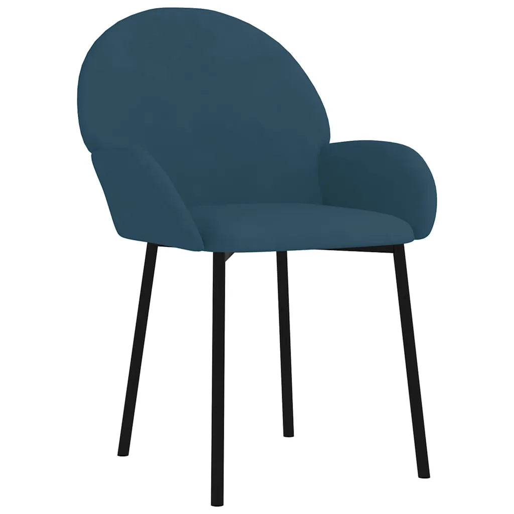 Sedie da Pranzo 2 pz Blu in Velluto cod mxl 10156