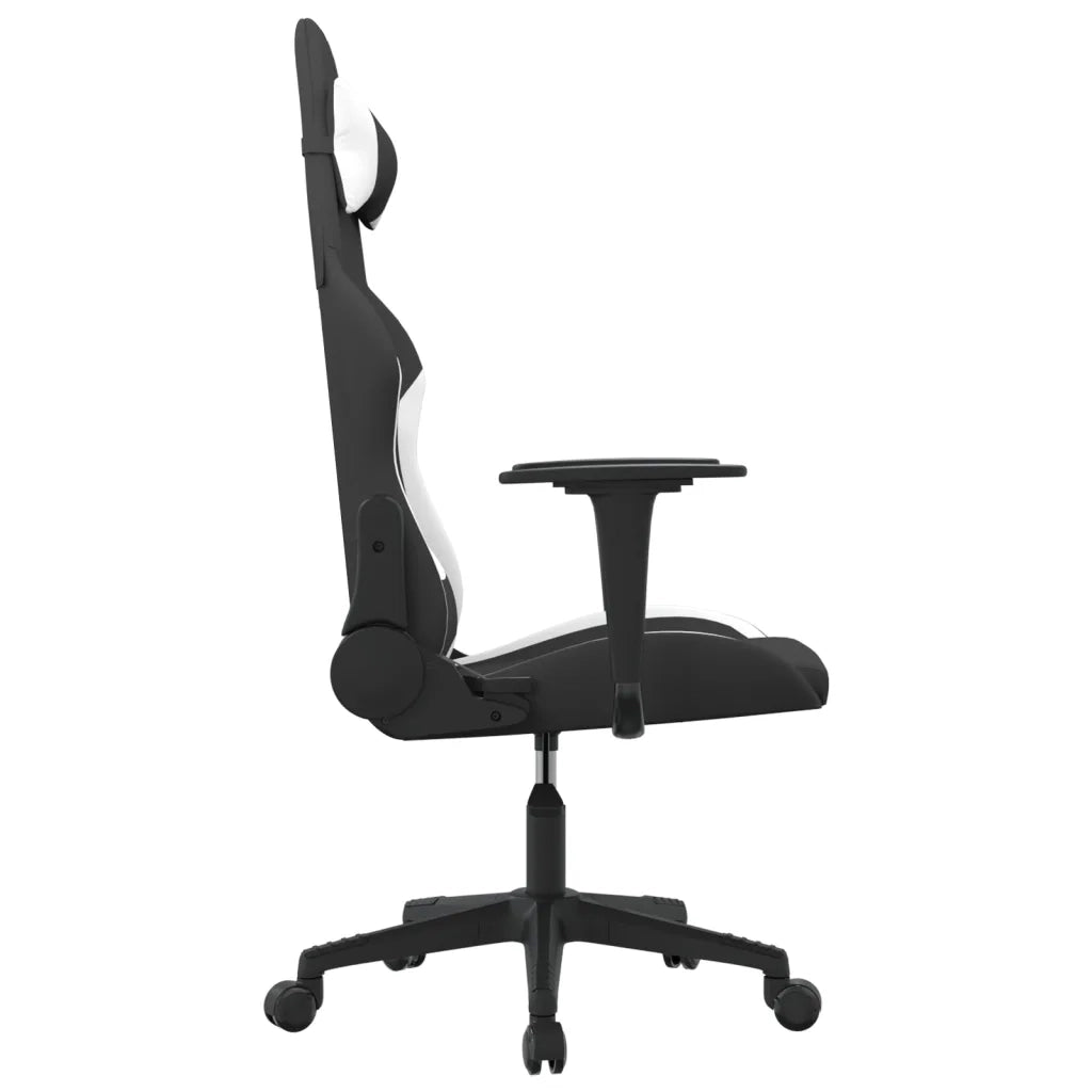 Sedia da Gaming Nero e Bianco in Tessuto 3143740