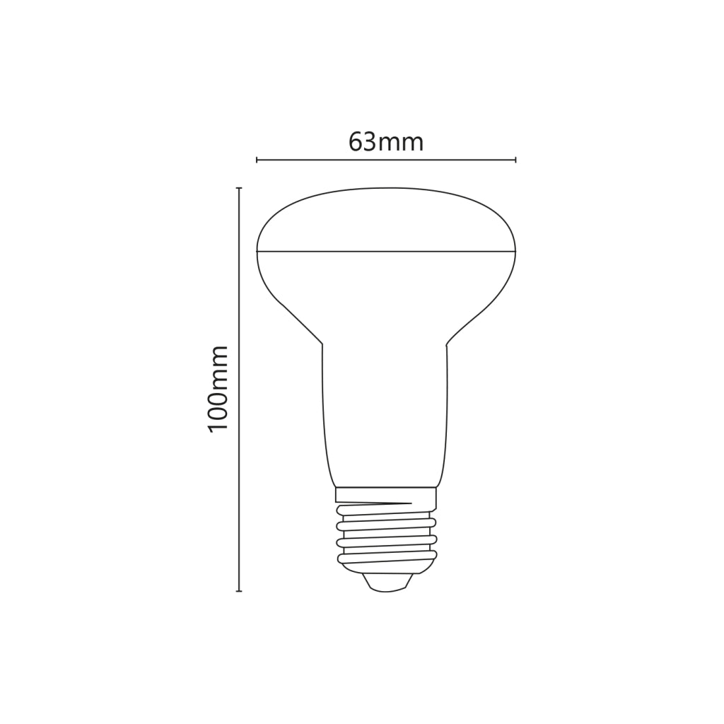Alcapower Lampadina LED Fungo R63 8W E27 690lm 4000K Luce Naturale, Tensione 175-250V, Angolo 100°, Durata 25000 Ore, Efficienza Energetica F