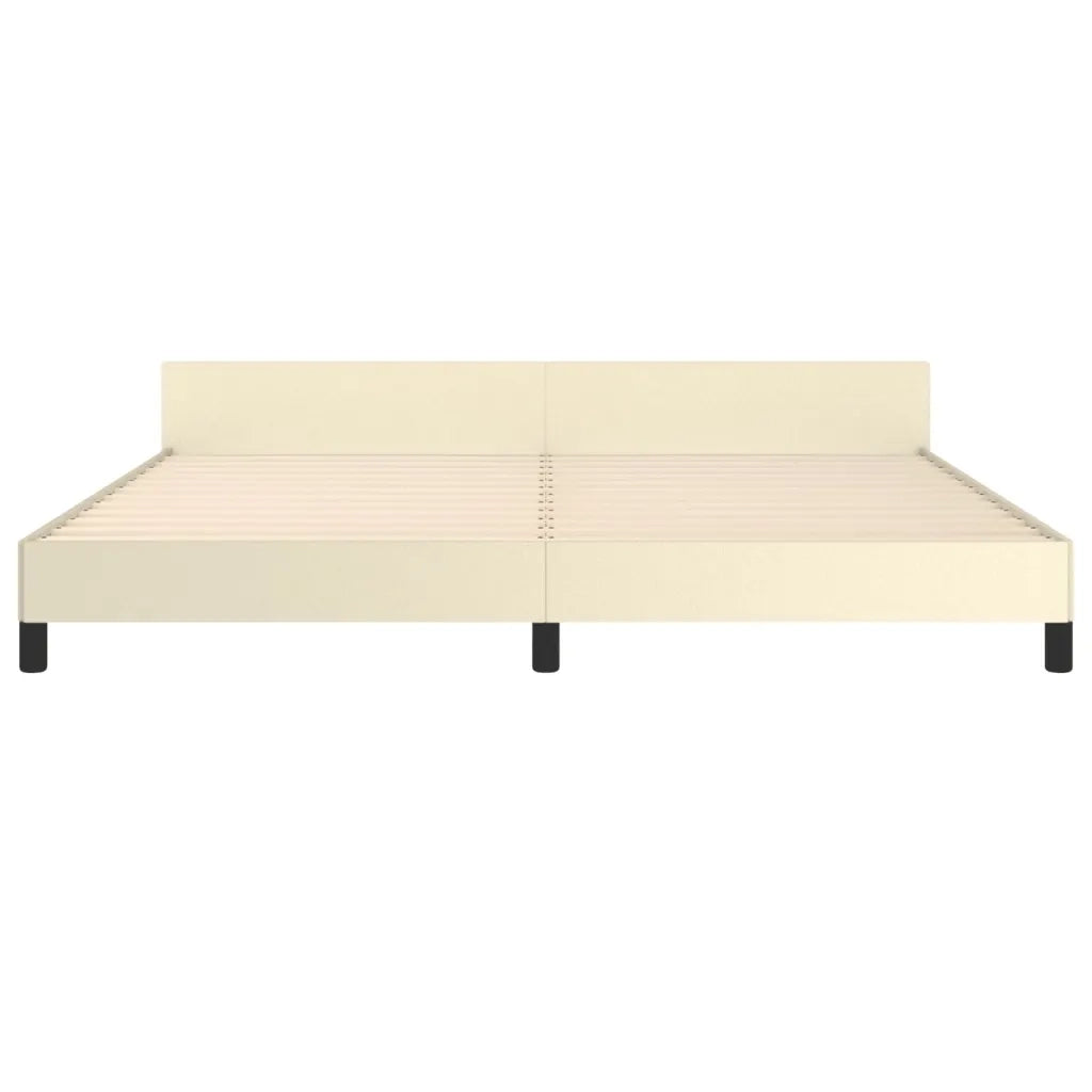 Giroletto con Testiera Crema 200x200 cm in Similpelle 3125593