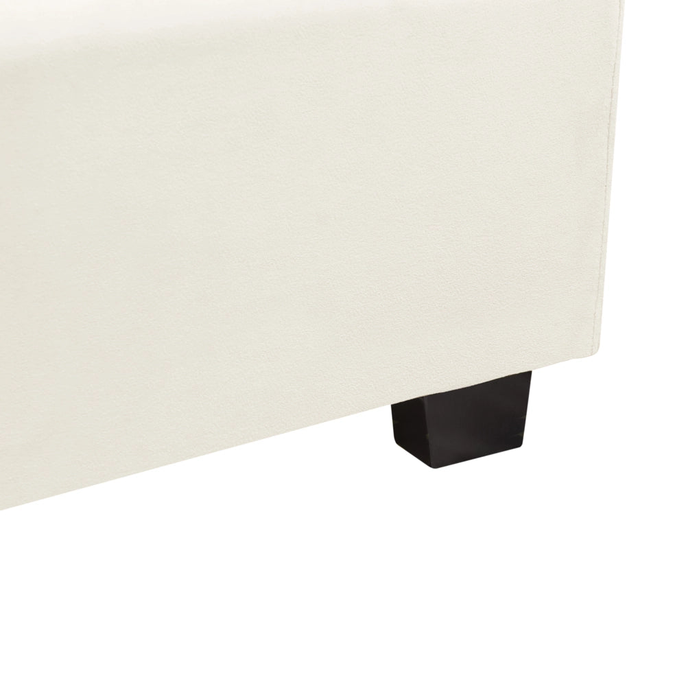 Letto matrimoniale ad acqua in velluto bianco sporco 140 x 200 cm testata alta a conchiglia stile classico retrò