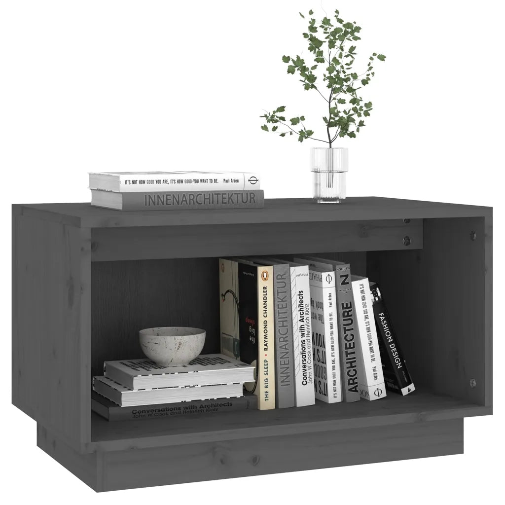 Mobile Porta TV-Mobile per TV-Credenza TV Grigio 60x35x35 cm in Legno Massello di Pino