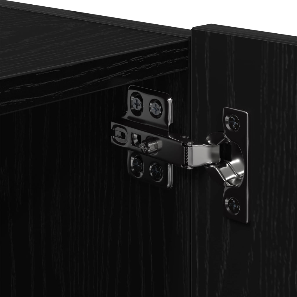 Mobile TV  con luci LED Nero Rovere 100x35x31 cm