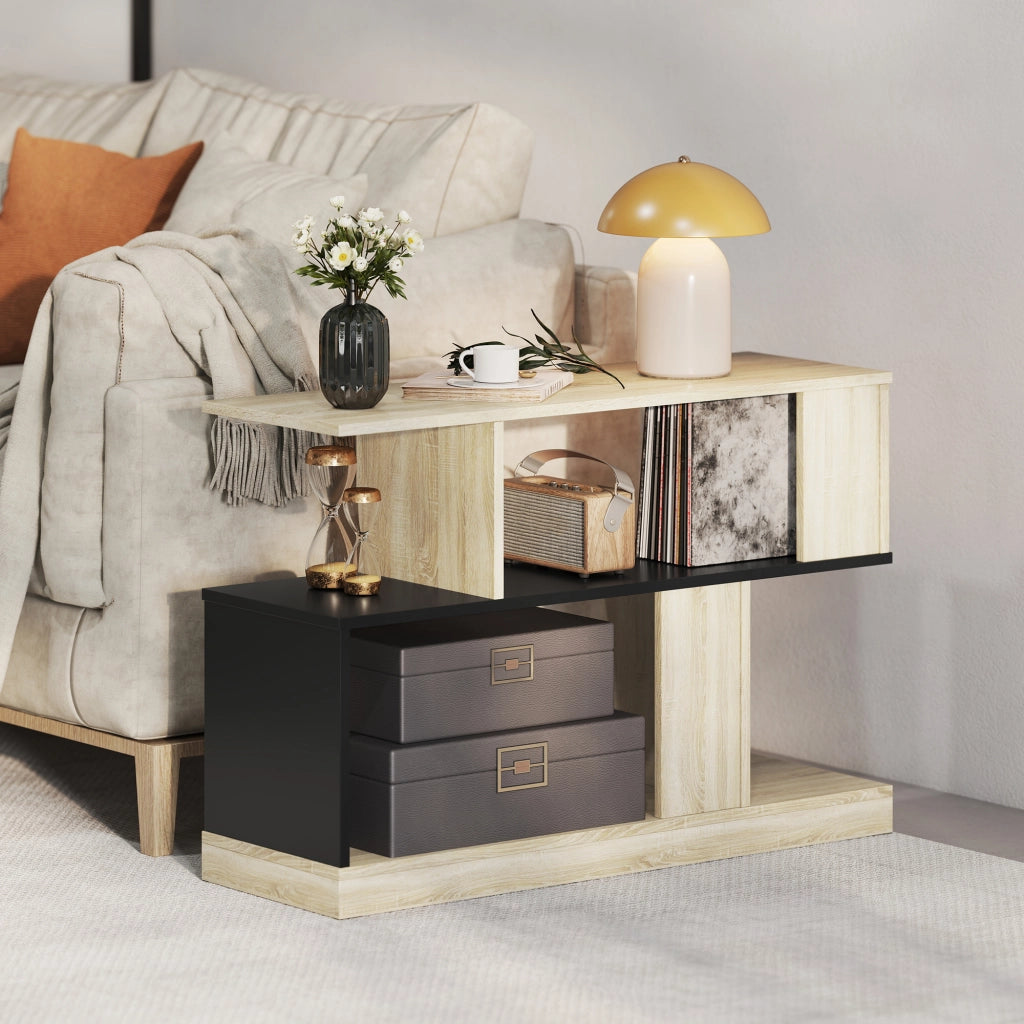 Tavolino da salotto a 3 livelli ¨C Minimal ¨C effetto legno nero 90x30x61 cm