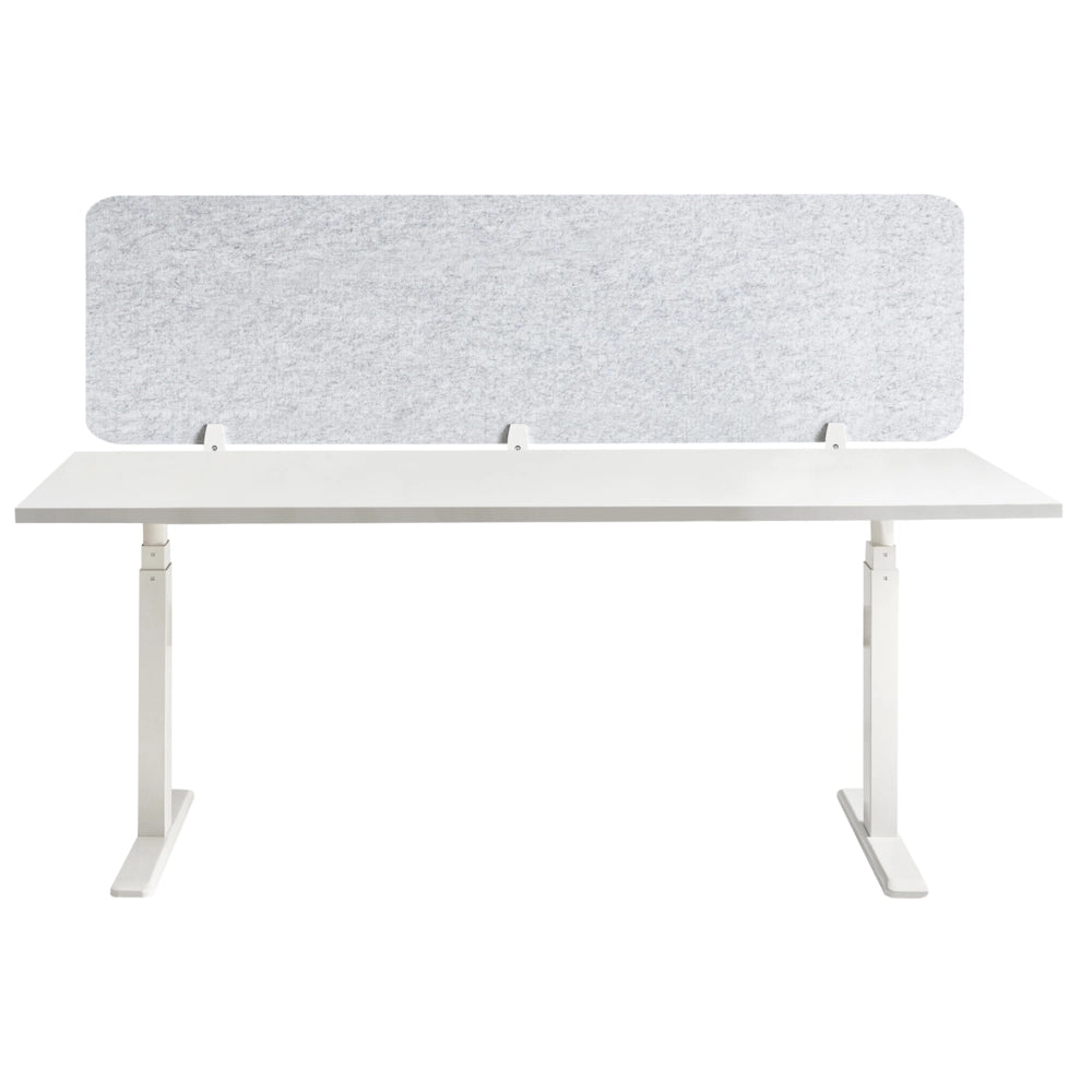Pannello divisorio in PET per scrivania rivestito in tessuto 180 x 50 cm Grigio Morsetti di montaggio modulari Casa Ufficio