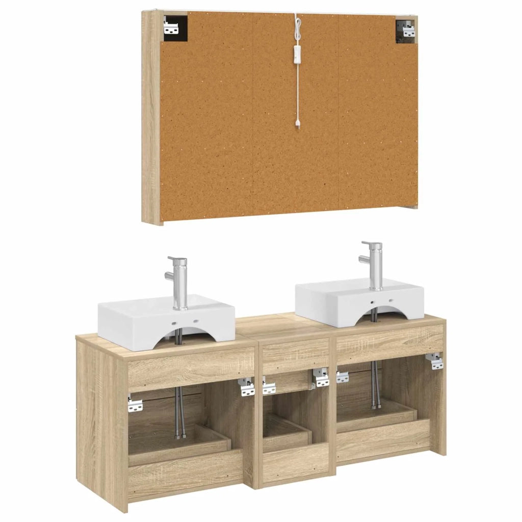 Set di mobili per il bagno 4 pcs Rovere Sonoma 3406825