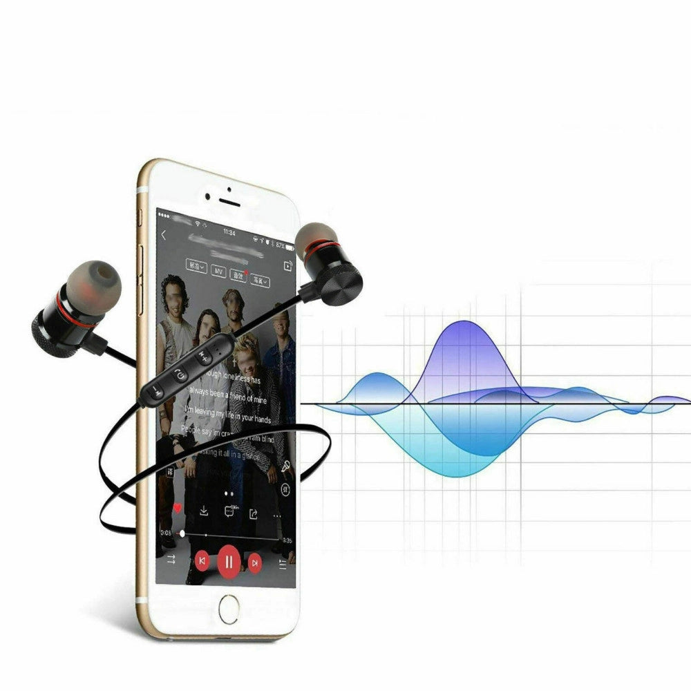 Trade Shop - Auricolari Bluetooth Magnetici Cuffie Sportive Wireless Stereo Xt-6 Fitness -