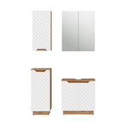 Vicco Set di mobili da bagno Rovere/bianco a strisce 4 parti