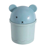 Trade Shop - Pattumiera Azzurra Orsetto Ribaltabile Secchio Rifiuti Spazzatura Dim 28x18.5cm -