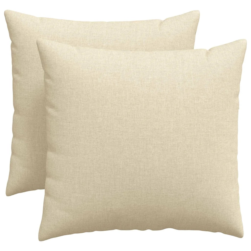 Cuscini da Divano 2 pz | Cuscini per sedie Crema 50 x 50 cm Tessuto