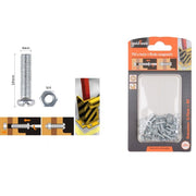 Trade Shop - Set 29 Pz Viti Vite Testa A Croce Tonda 4x10 Mm Con Dadi Dado Esagonale M4 90958 -