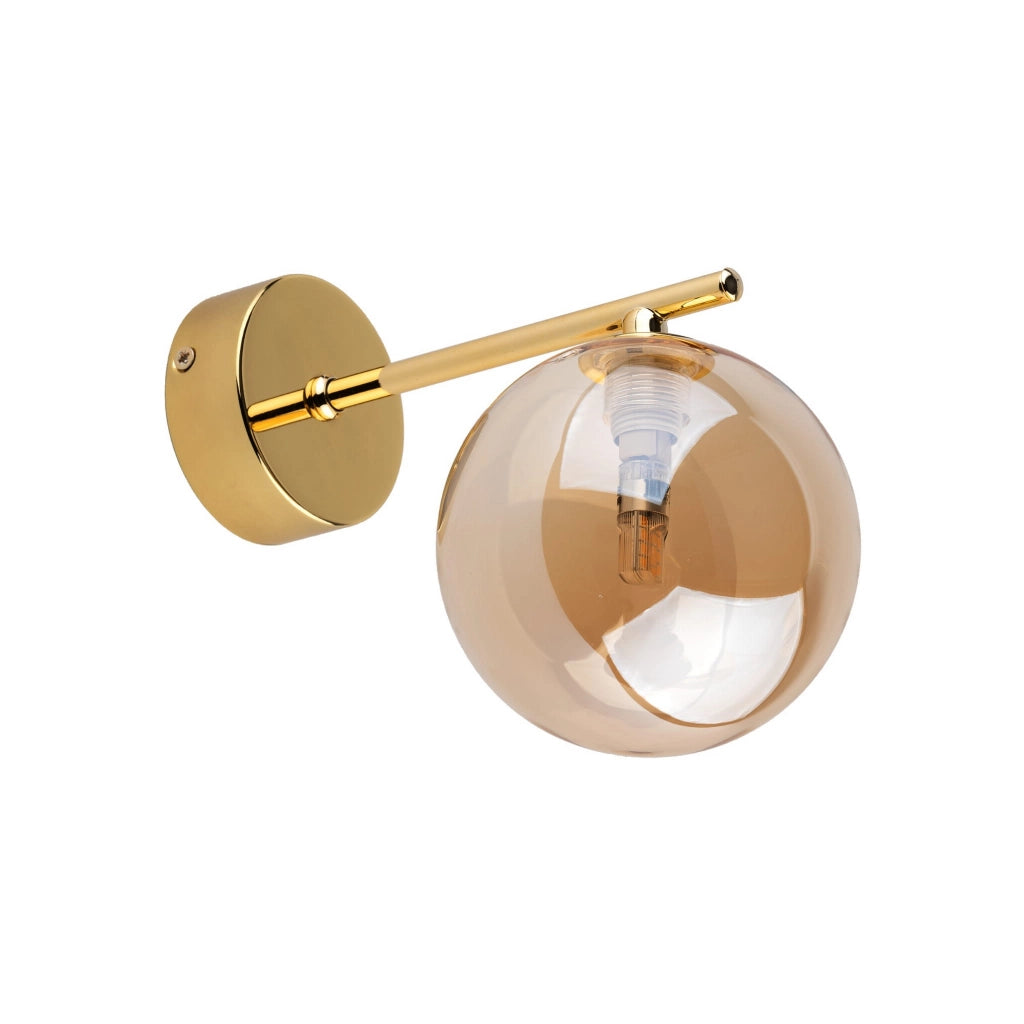 Applique parete Estera G9 6W ottone ambra vetro TK