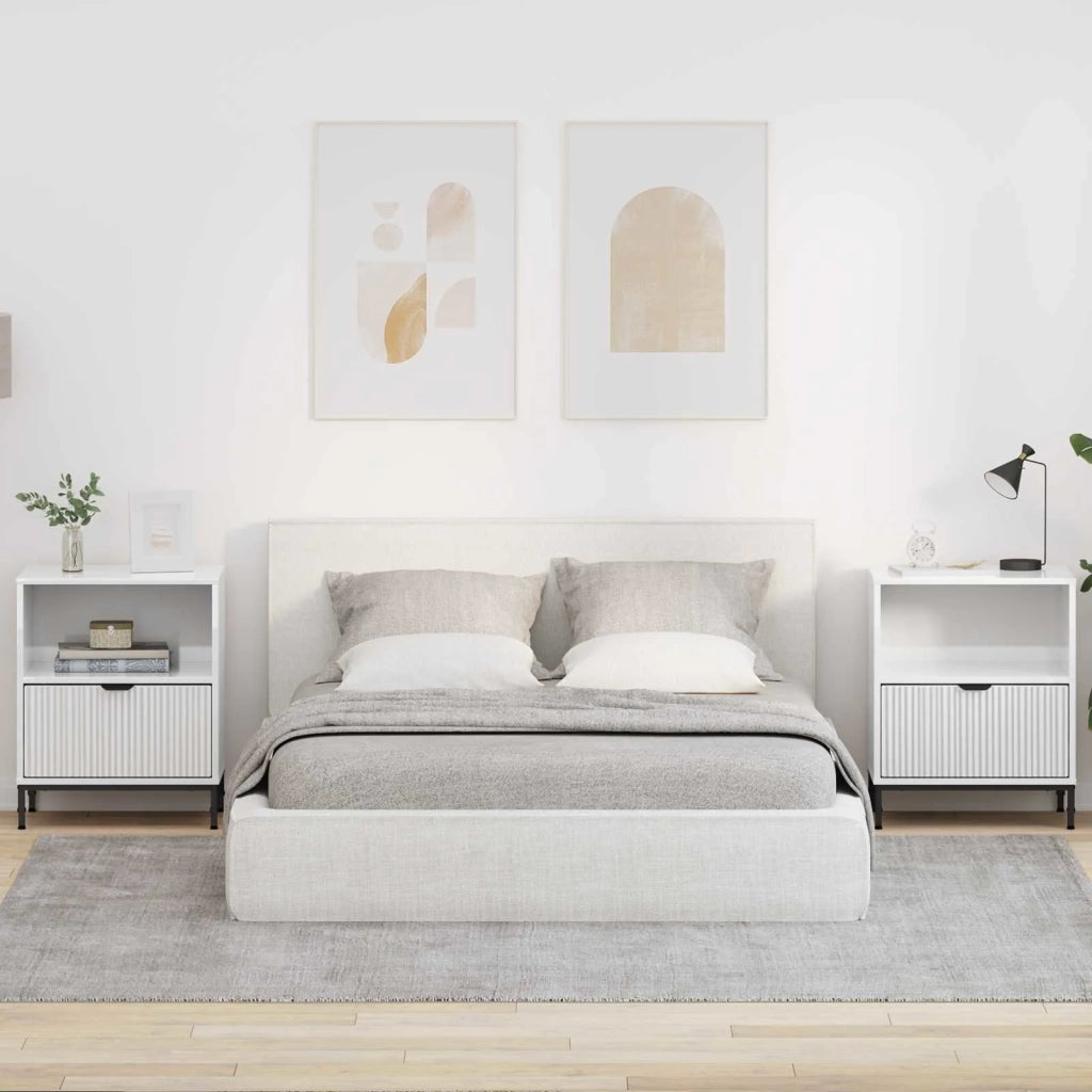 Armadio da Notte 2 pcs Bianco lucido 49 x 36 x 61 cm 883483