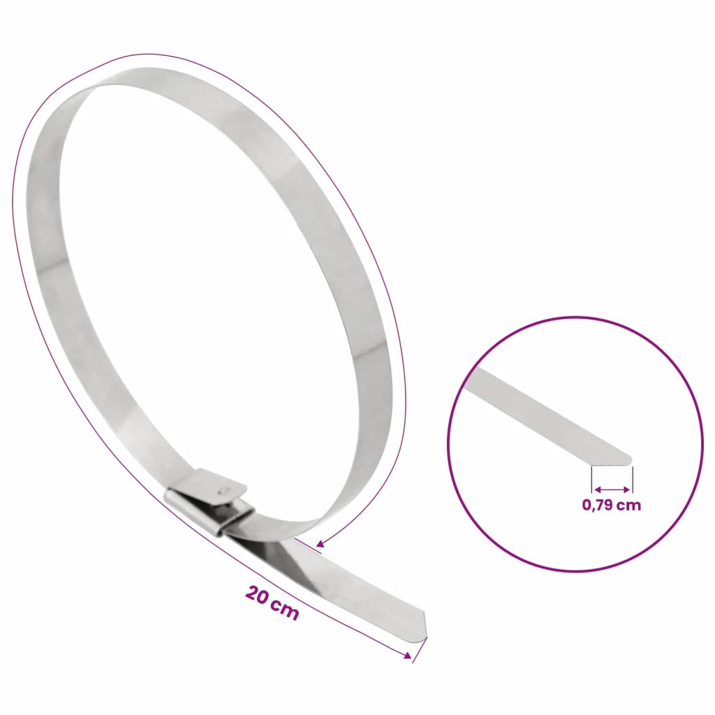 Fascetta per Cavi 250 pz 7,9 x 200 mm Argento 42029355