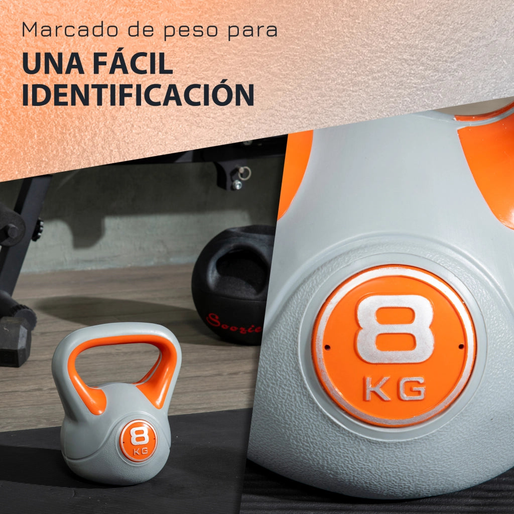 Palla Pesa 8 kg per Allenamento ¨C Minimal ¨C Arancione e Grigio 20x14x24 cm