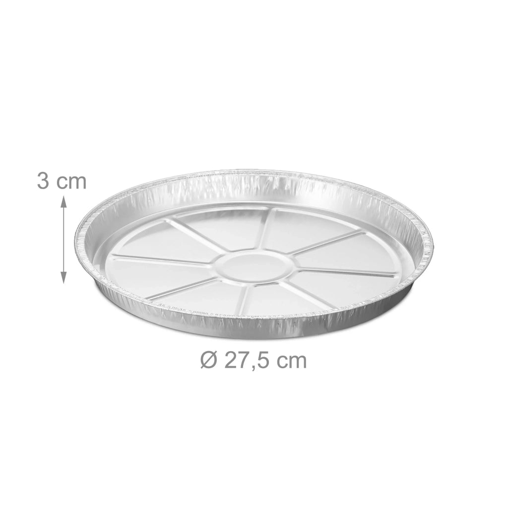 Lotto di 25 vaschette alimentari pratiche per grigliate 25 x 20 x 6 cm in alluminio argentato 13_0012905