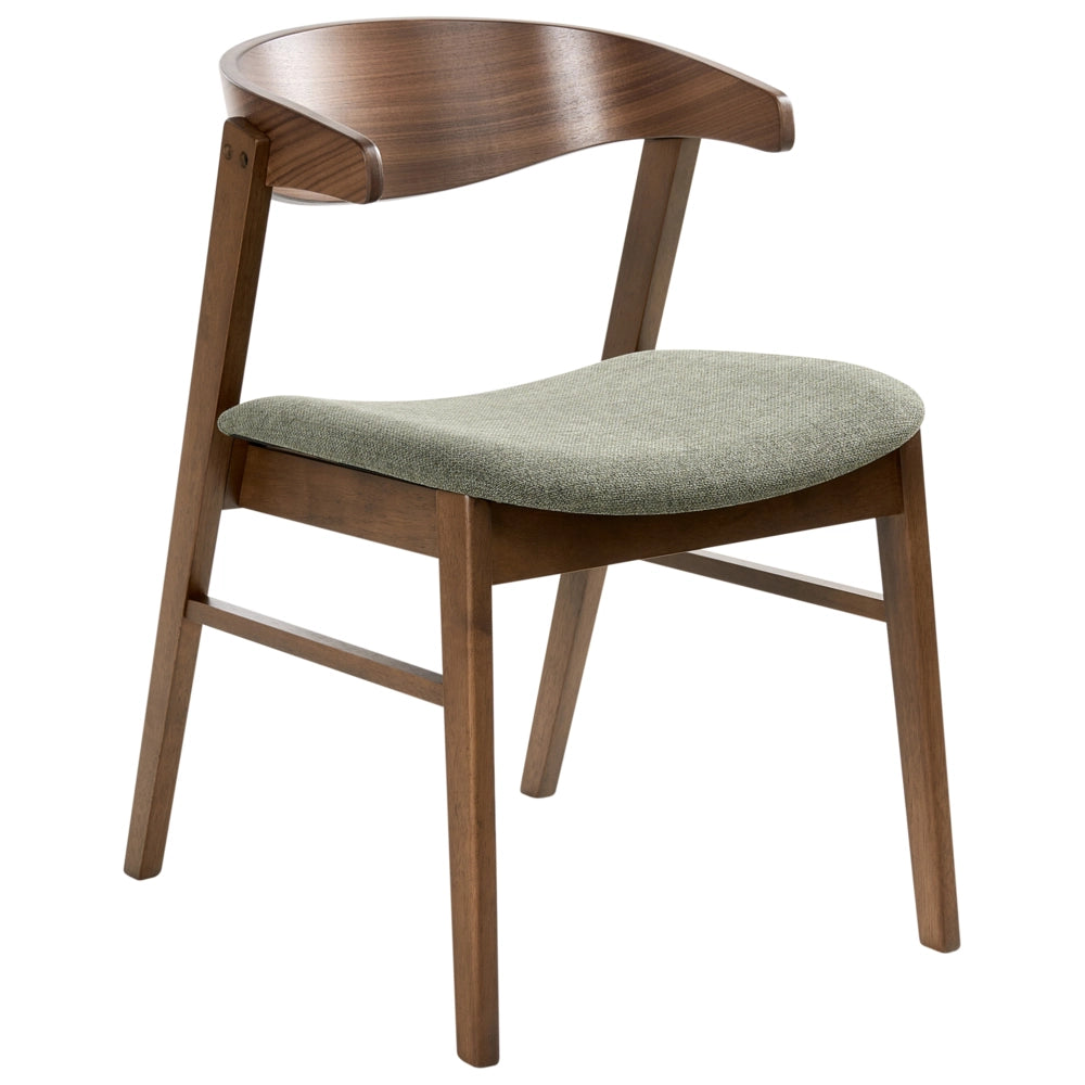 Set di 2 sedie da pranzo in stile tradizionale con seduta imbottita colore marrone scuro e verde