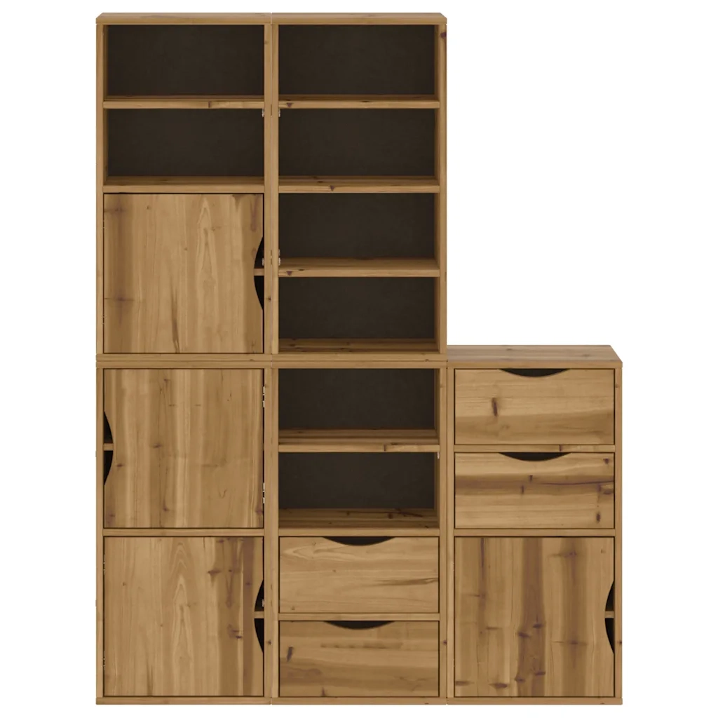 Armadietti Laterali 5 pz ODDA 40x24x79 cm Legno Massello Pino 3365358