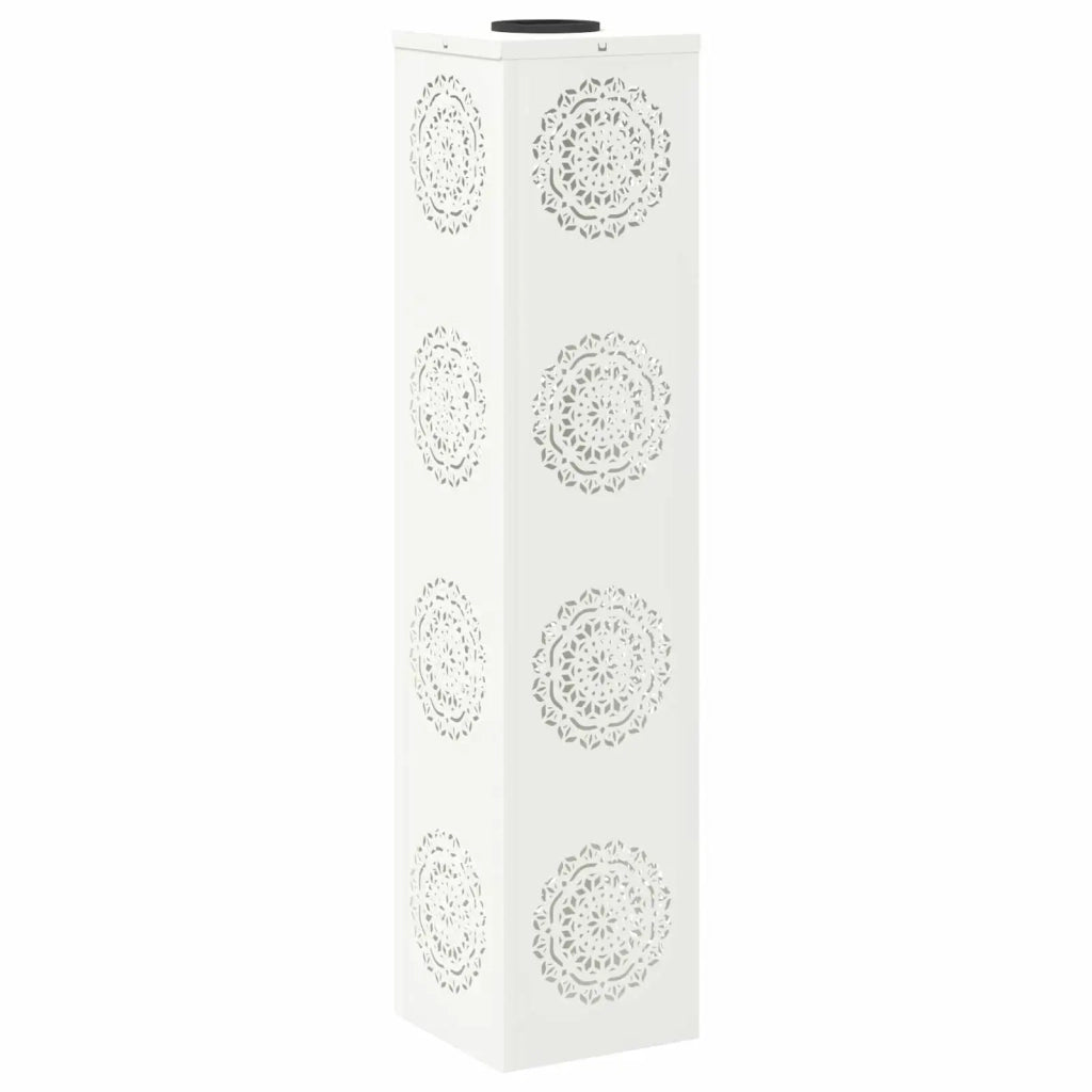 Set di 2 lampade solari da esterno moderne autoportanti in acciaio bianco dimensioni 18 x 18 x 80 cm codice 02_0052602.