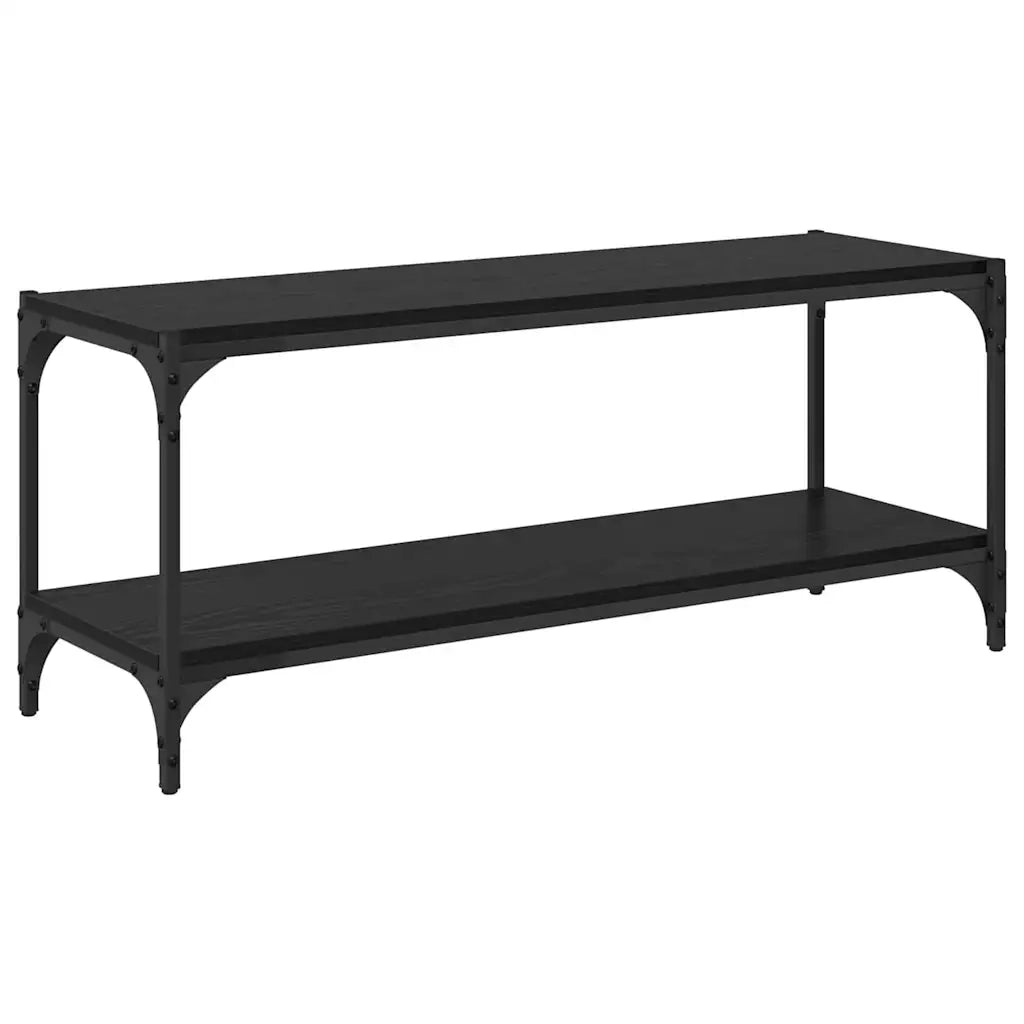 Mobile TV Rovere Nero 100x33x41cm Legno ingegnerizzato e ferro