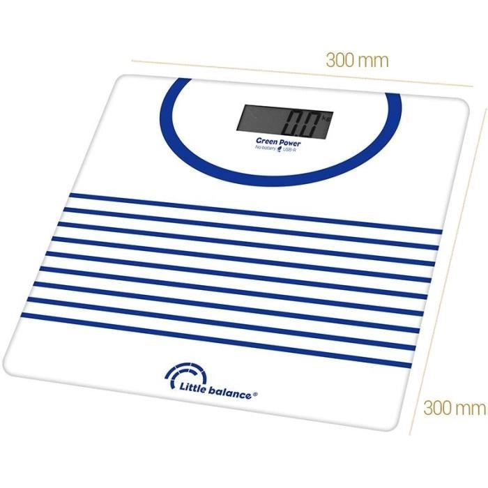Bilancia pesapersone - LITTLE BALANCE - 8655 - Riparabile tramite USB - 180 kg / 100 g - Mariniere
