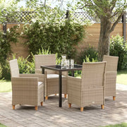 Set da Pranzo per Giardino 5 pcs Beige polyrattan 3381080