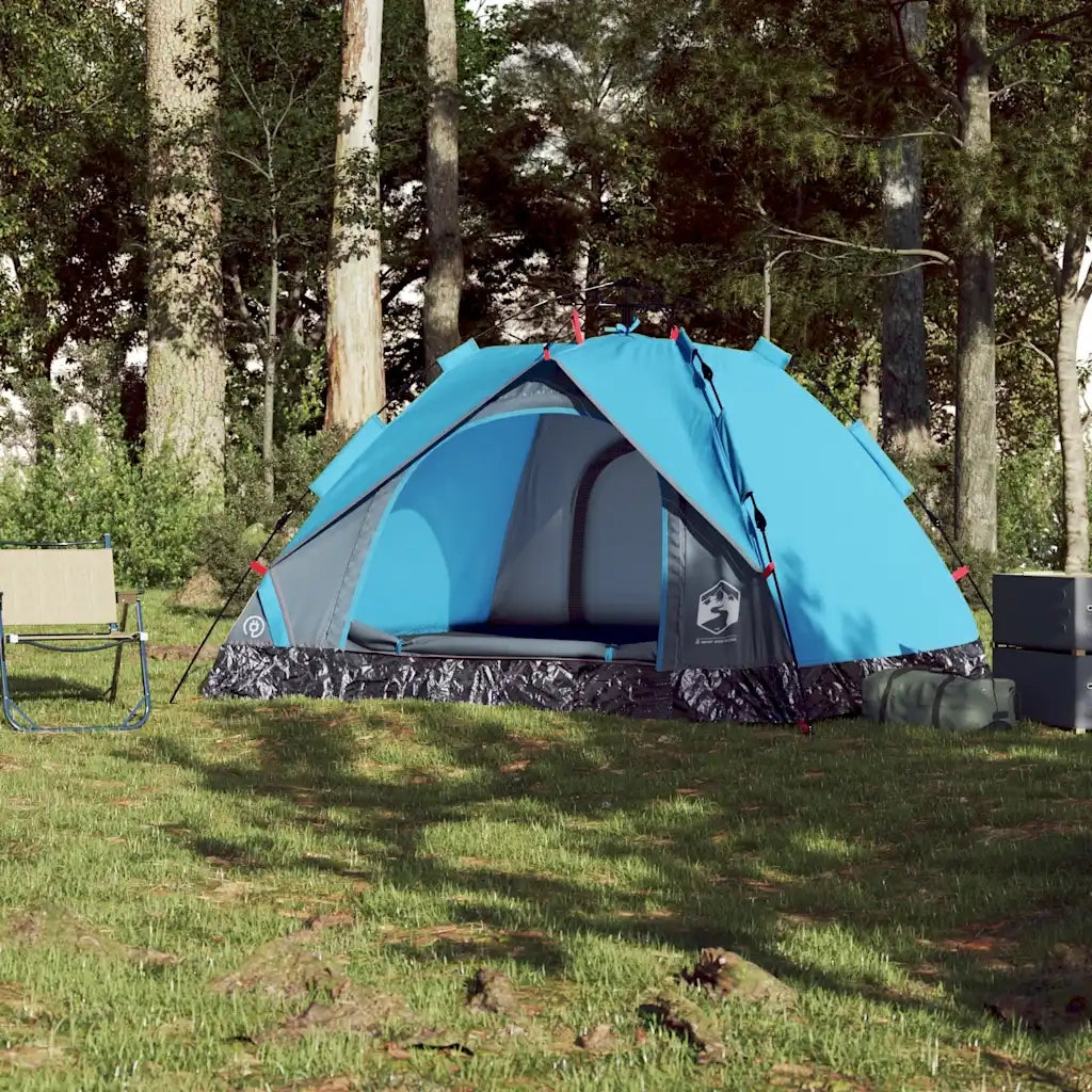 Tenda a Cupola da Campeggio 3 Persone Blu a Rilascio Rapido 4004194