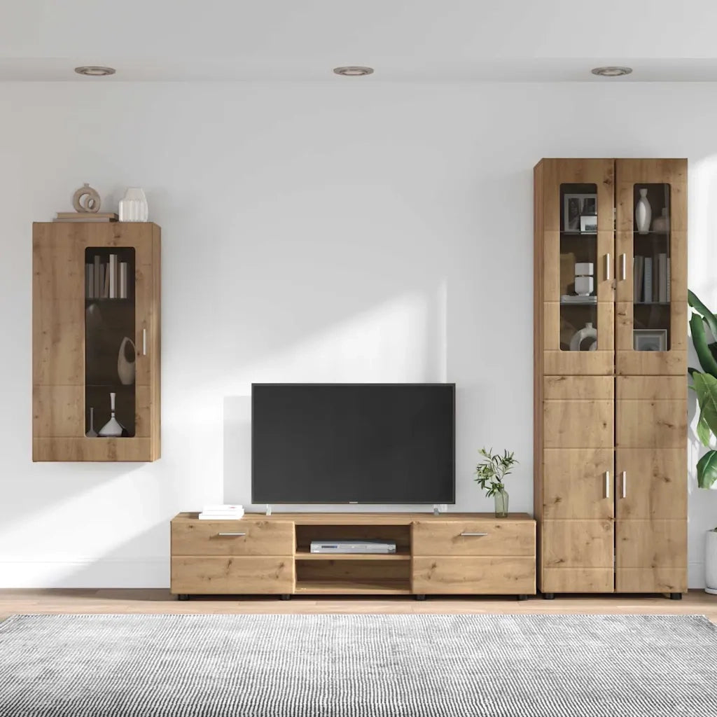 Set mobile TV FLORIN 3 pcs Rovere artigianale Legno multistrato